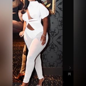 White cut out bodysuit